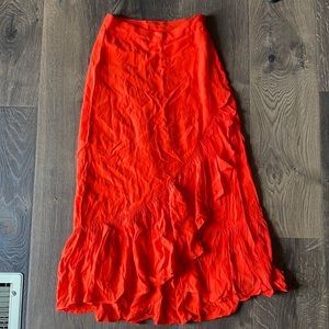 Orange/red ruffle skirt